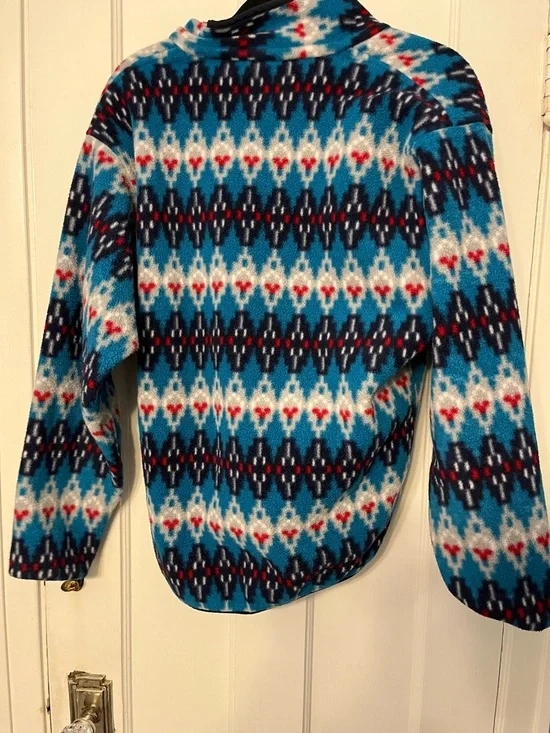 2016 Patagonia Synchilla SnapT Pullover Fleece Forest Carpet Deep Sea Blur Aztec - Picture 7 of 7